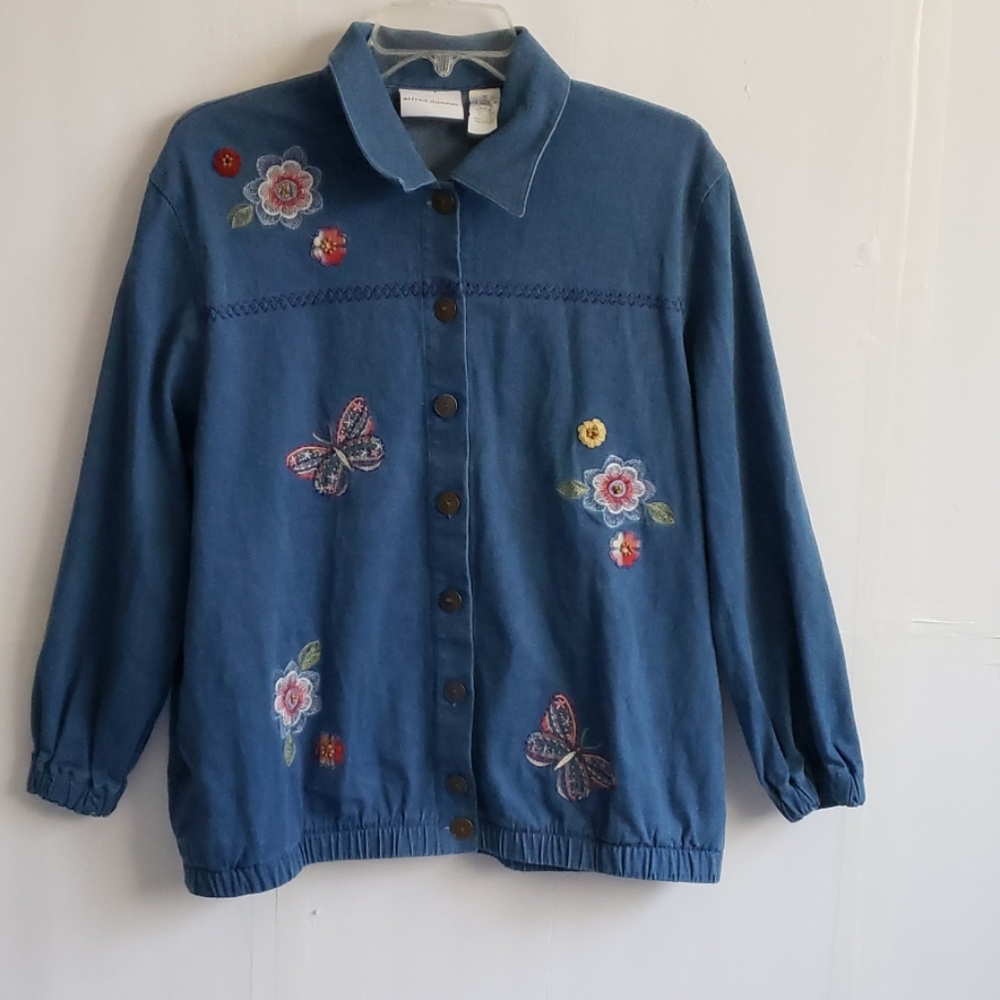 Alfred Dunner Jean's Bomber Jacket